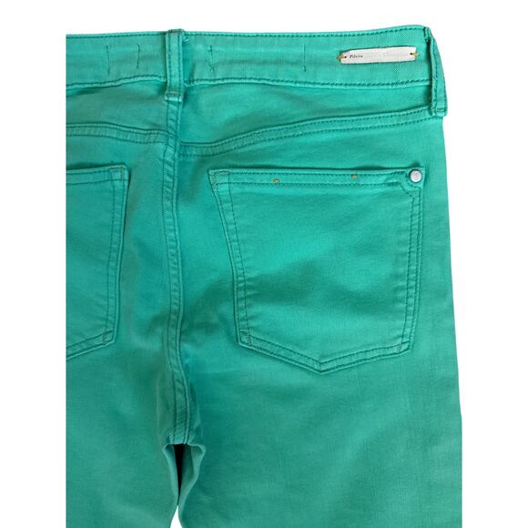 Anthropologie Pilcro Stet Mid-Rise Crop Ankle Jeans Aqua Green Size 27 - Picture 8 of 9